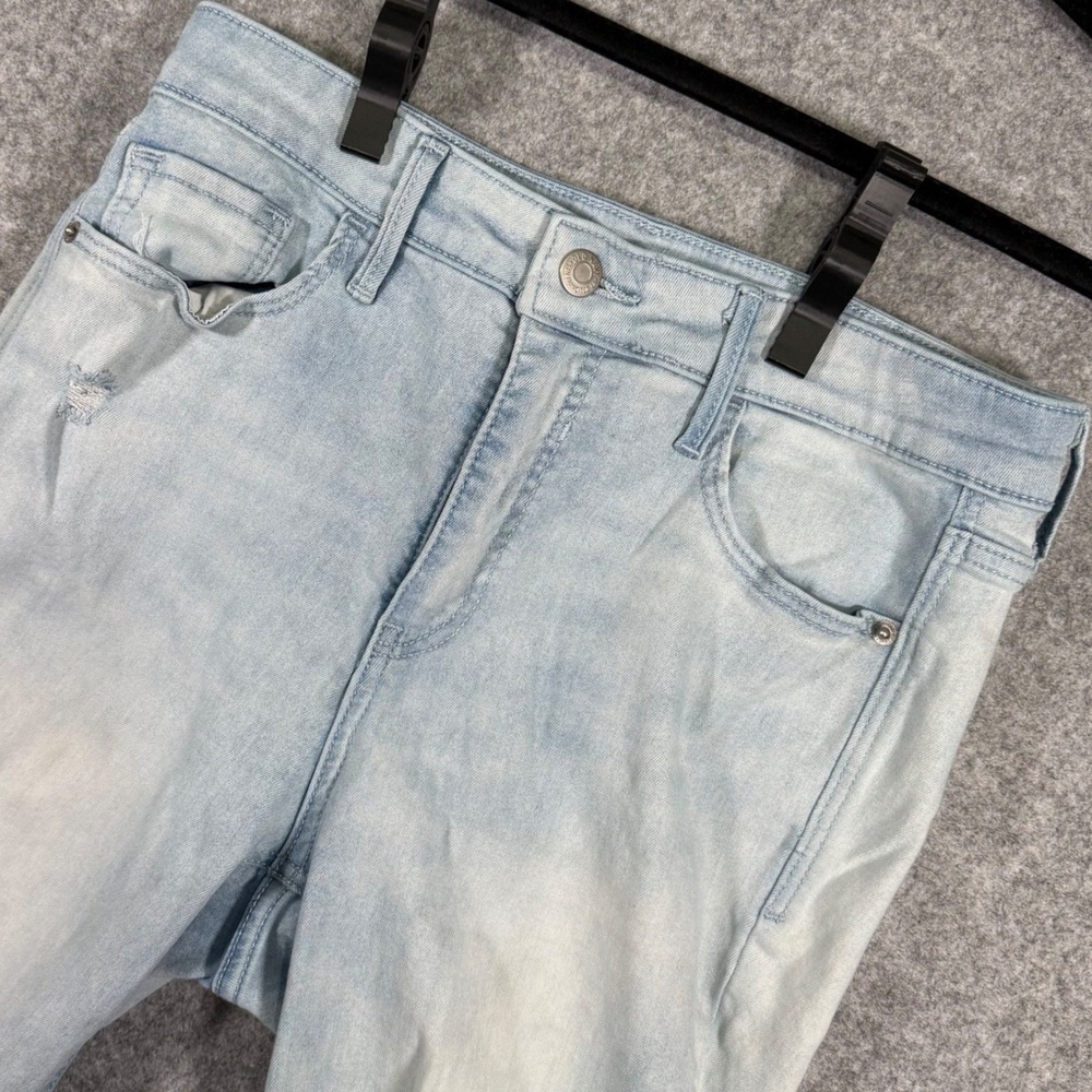 Old Navy Rockstar Super Skinny Jeans Women 8 Light Wash Distressed High Rise